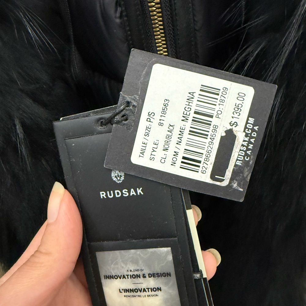 Rudsak Luxurious Black Fur-Trimmed Winter Coat - Picture 6 of 13